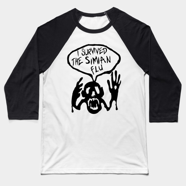 I survived the Simian Flu Baseball T-Shirt by B4DW0LF